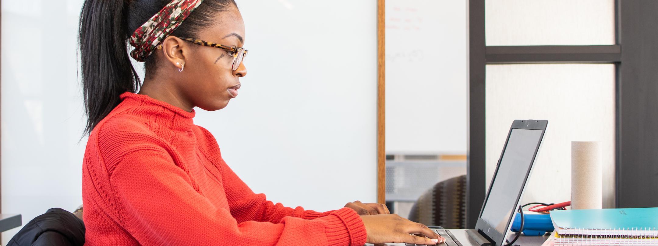 Student studying